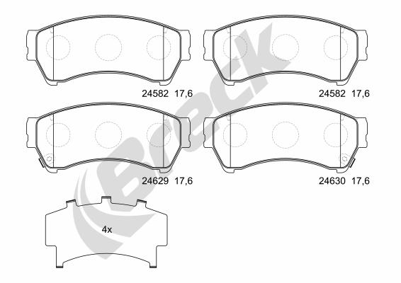 Brake Pad Set, disc brake - 24582 00 701 10 BRECK